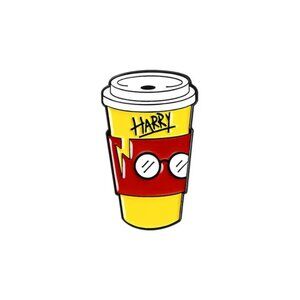 Harry Potter coffee mug enamel pin, wizard magic mug brooch